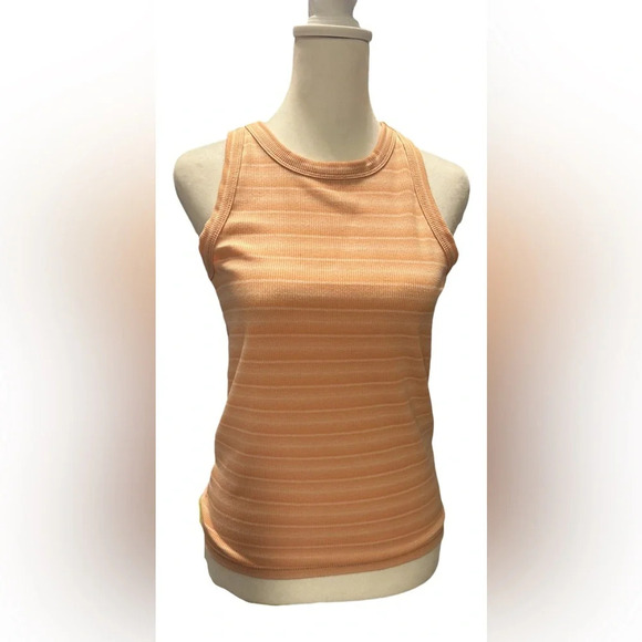 Madewell Ribbed Orange Striped Tank Top Size XS - Picture 1 of 6
